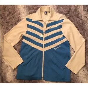 Vtg Converse Blue White Striped L/S Jacket Sz L